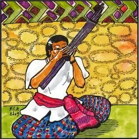 Drawing by Françoise Gründ — Véronique de Lavenère’s album, Inédit collection, Maison des cultures du monde